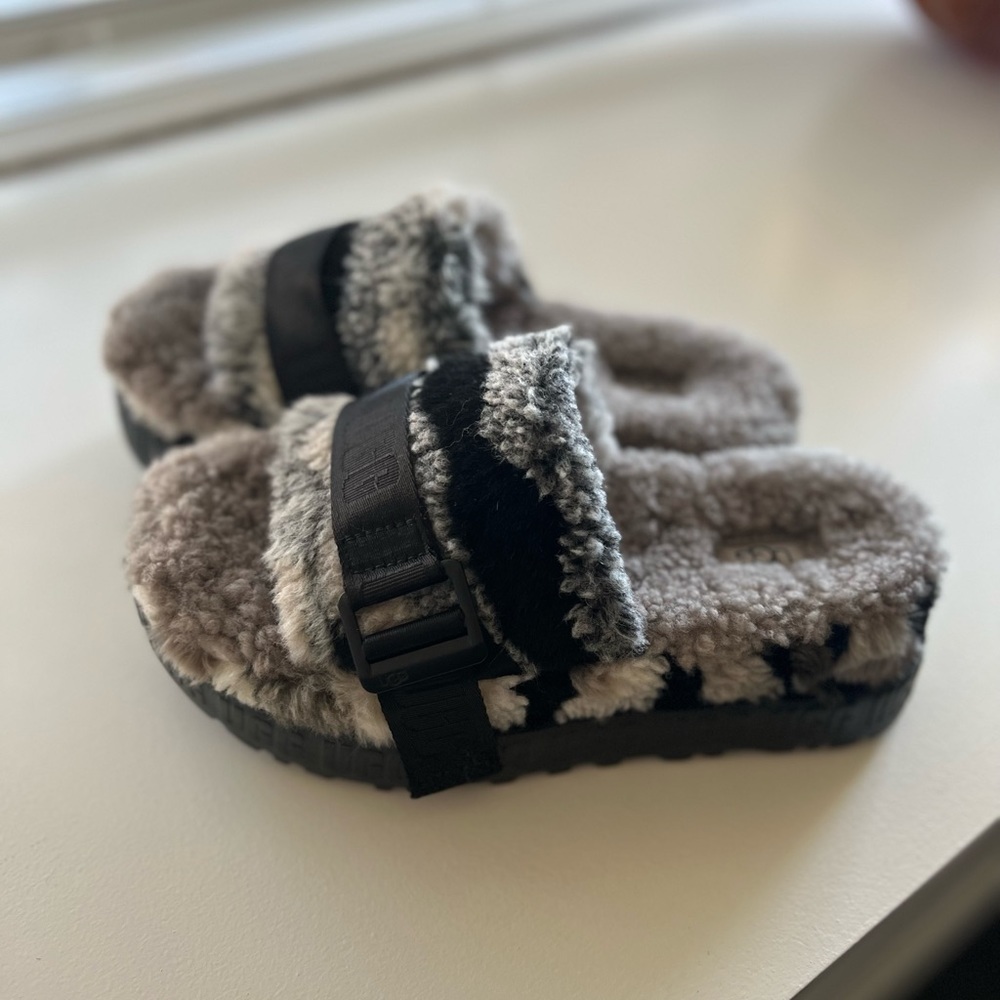 UGG Plush Lamb Fur Slipper Slide Sandals